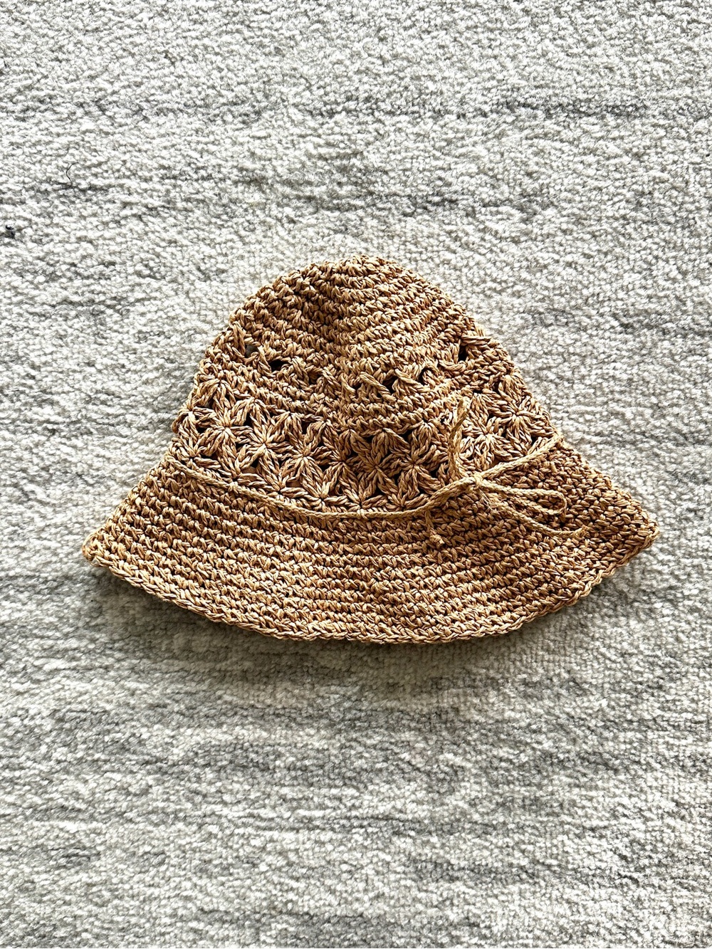 KIDS: crocheted straw style hat